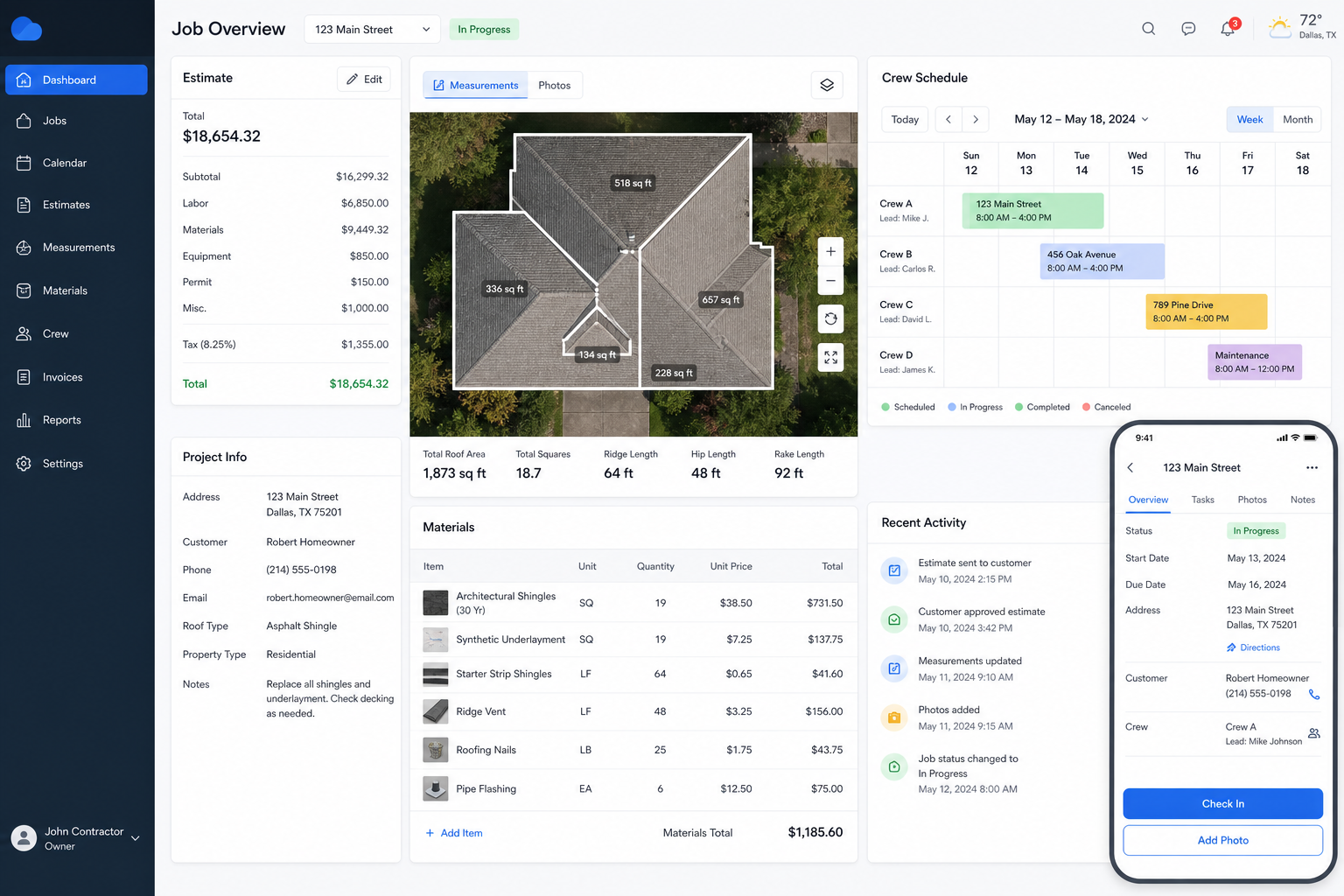 RoofMagic.io roofing contractor workflow and measurement software