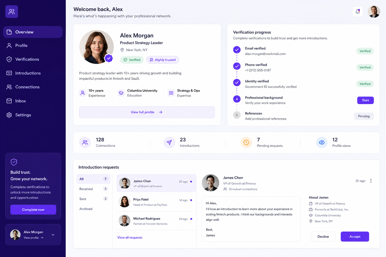 VerifiedIntro.io professional introduction and verification platform